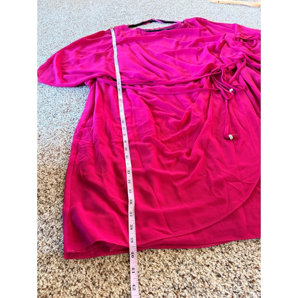 Jessica Howard Woman 24W Pink 40 Day Cocktail Dress Sheer Overlay Ruched - Picture 8 of 12